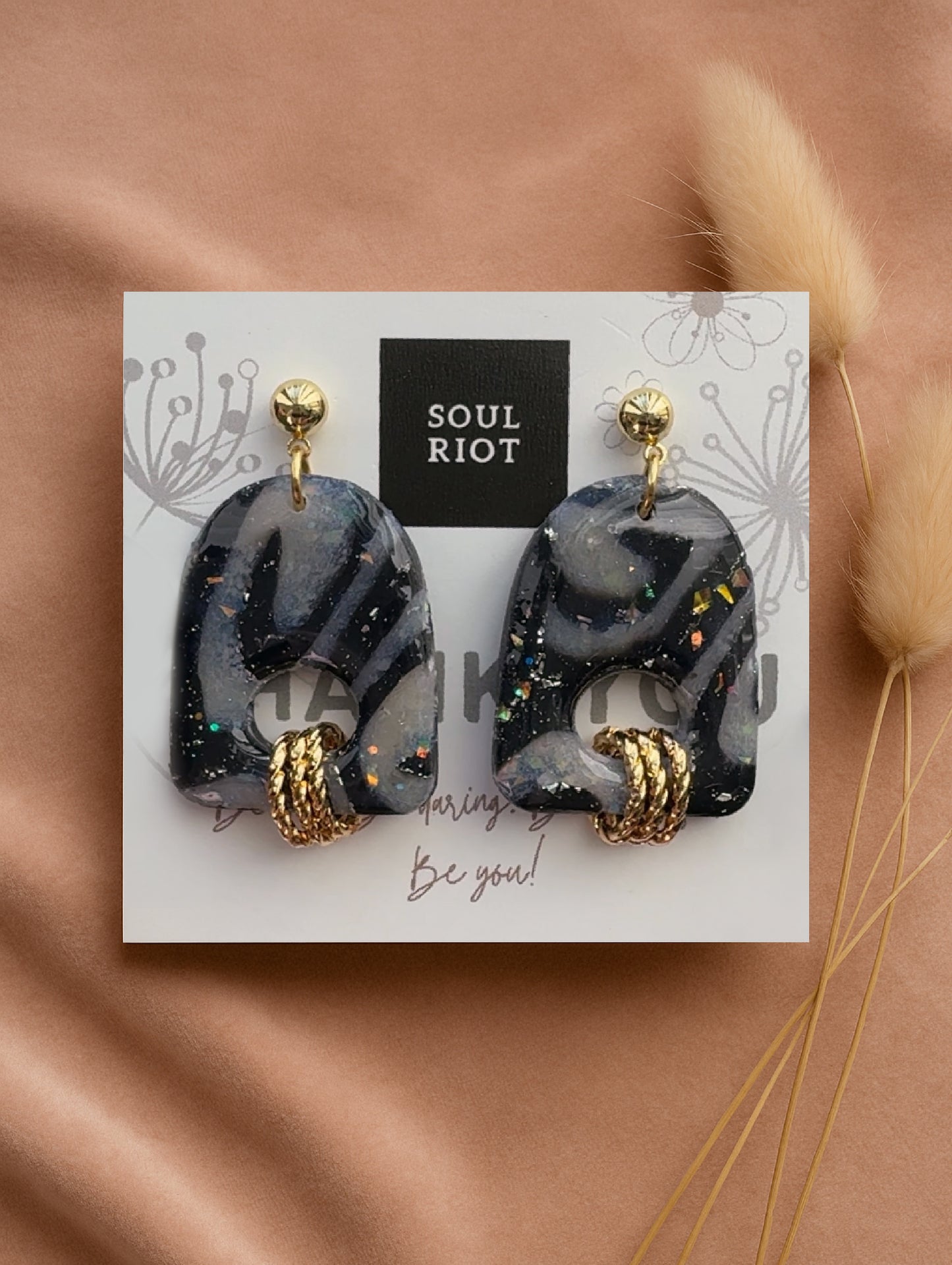 Zebra Drop Earrings