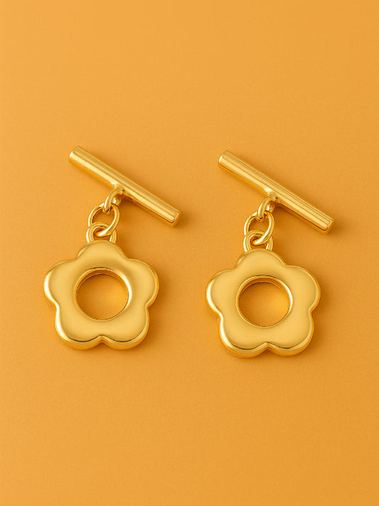 14k Gold Plated Brass Toggle Clasps 13x18mm (2pcs)