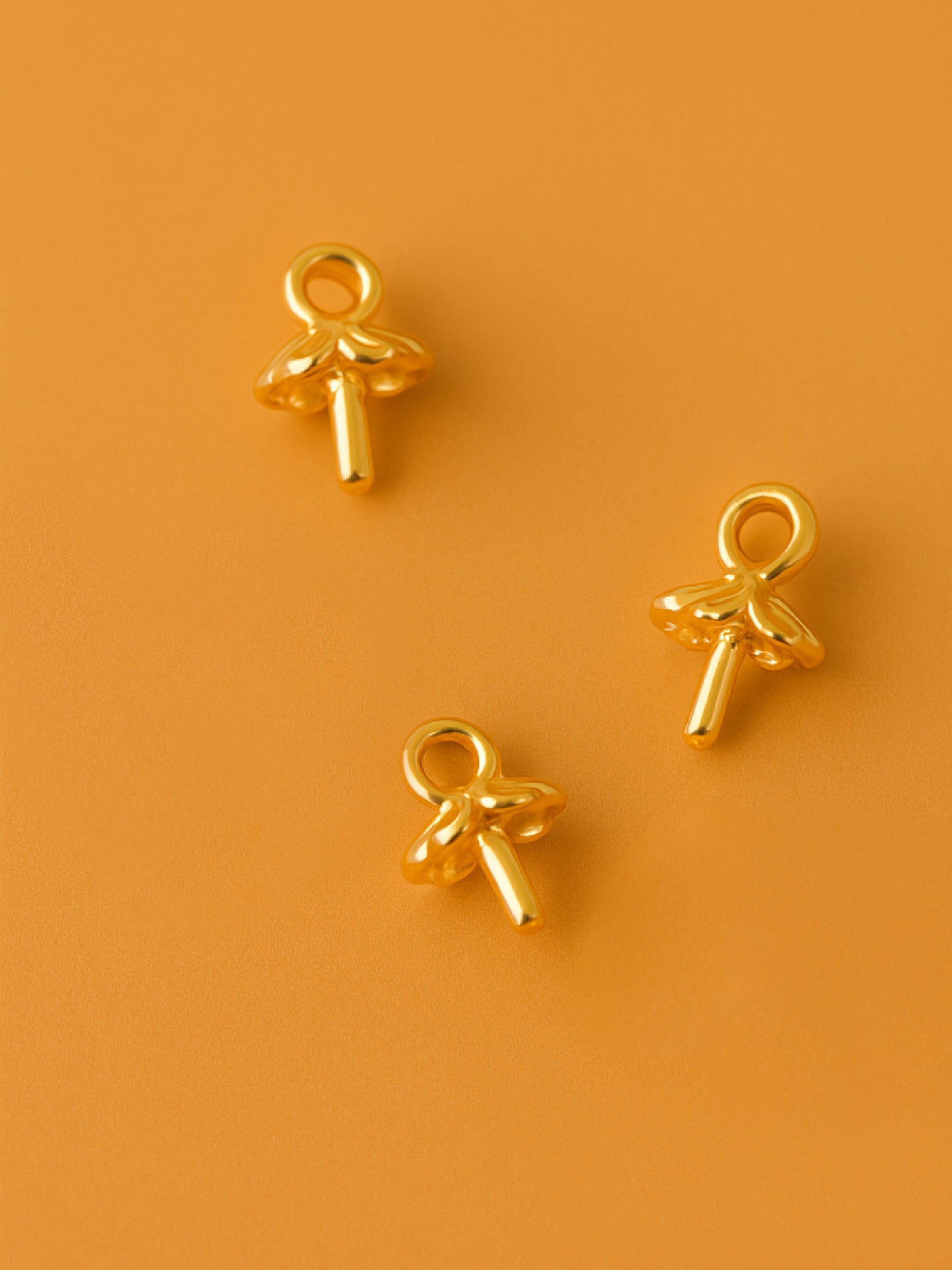 18K Gold Rhodium Plated Cap Connector (10pcs) gold