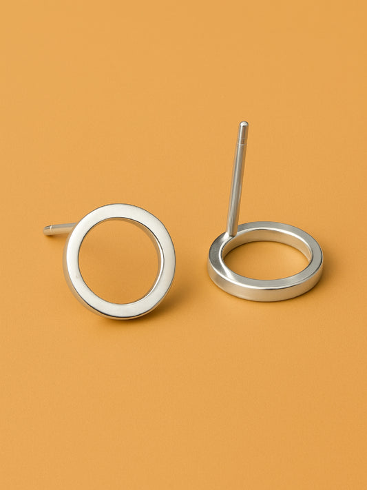Gold Plated Round Studs 10 mm (10pcs) silver