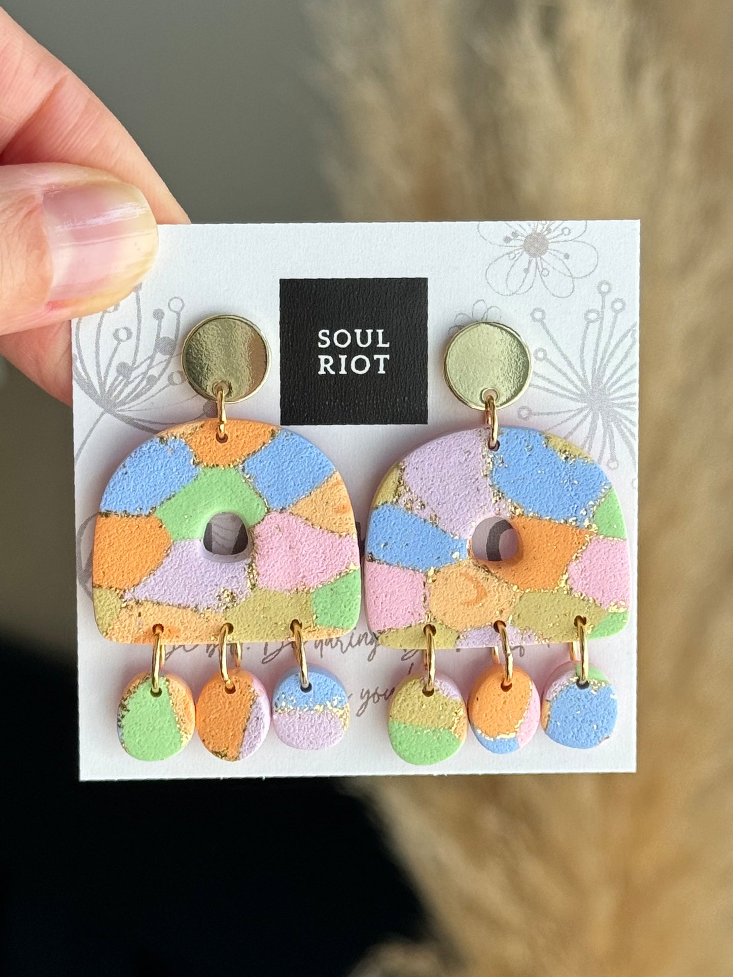 Handmade handmade polymer clay earring