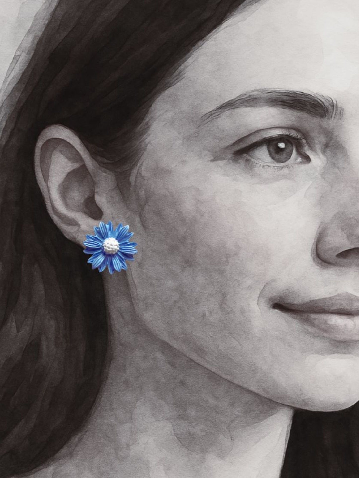 Daisy Blue Studs Earrings