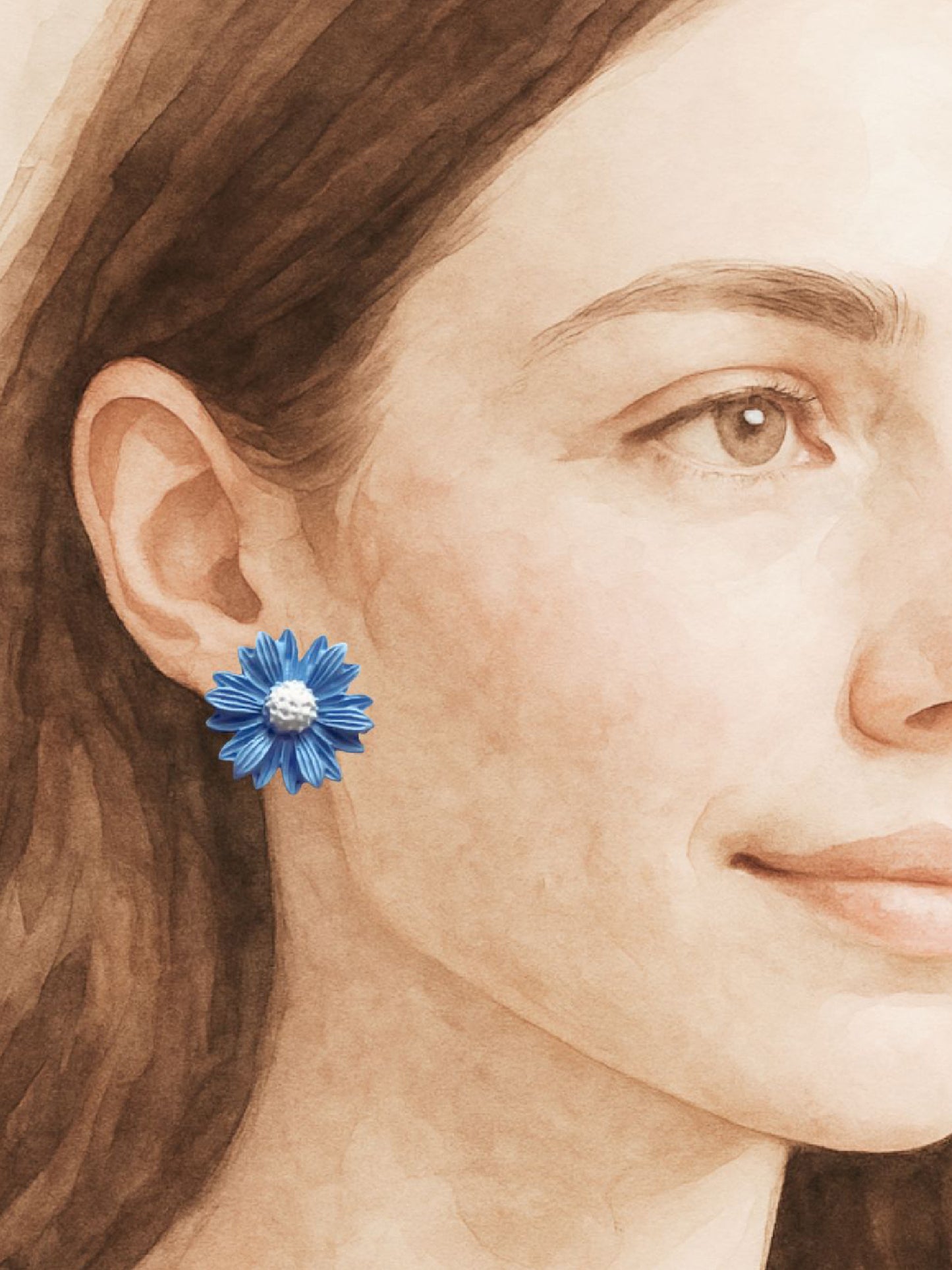 Daisy Blue Studs Earrings