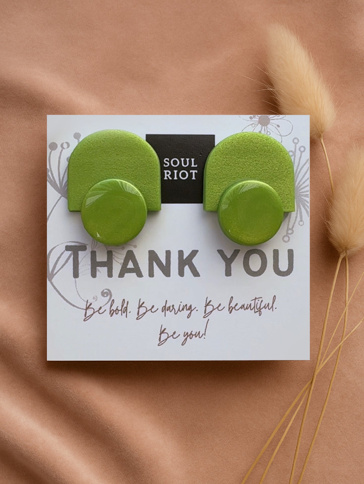 Green Classic Stud Earrings