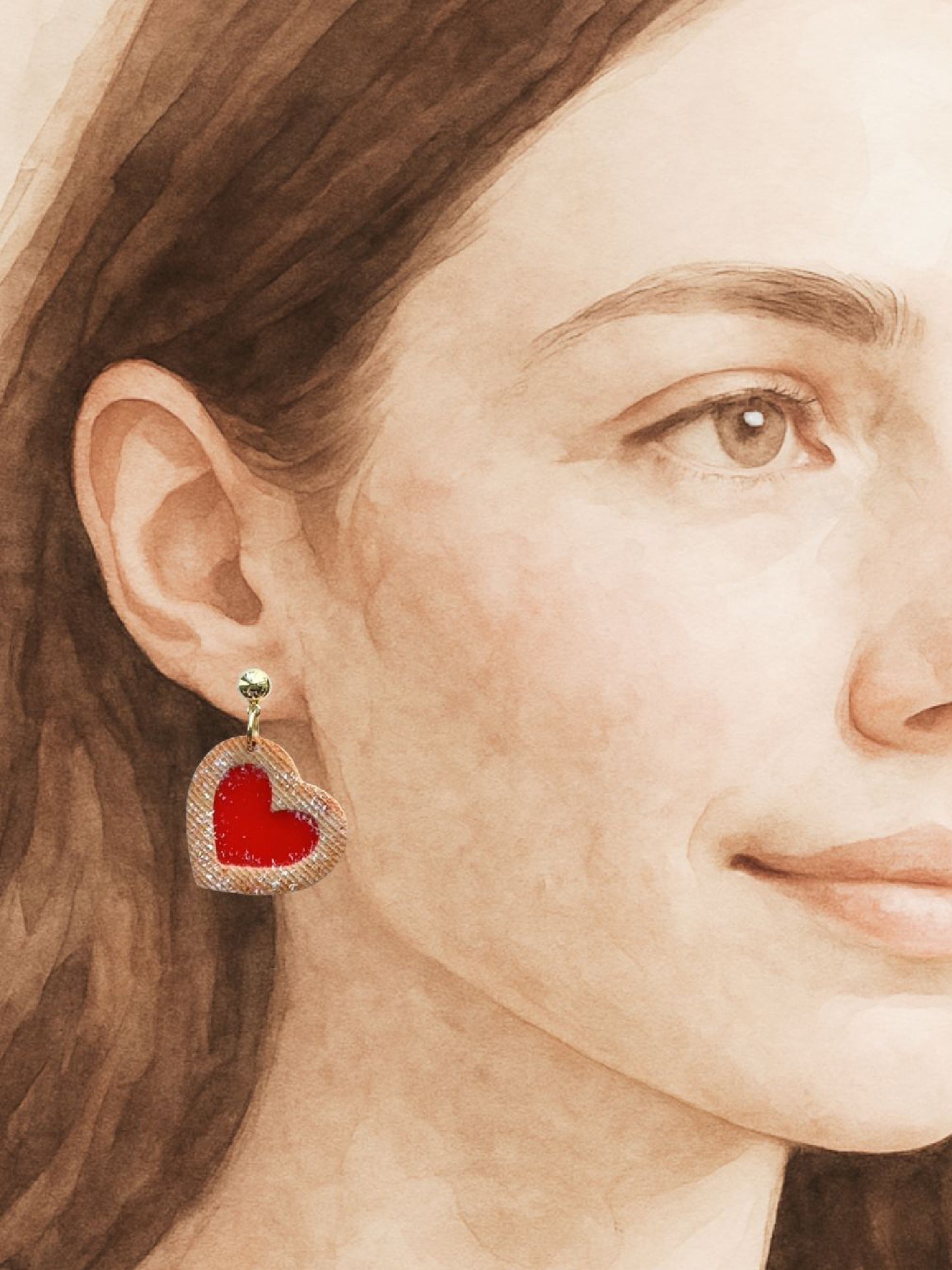 Heart Cookies Drop Earrings