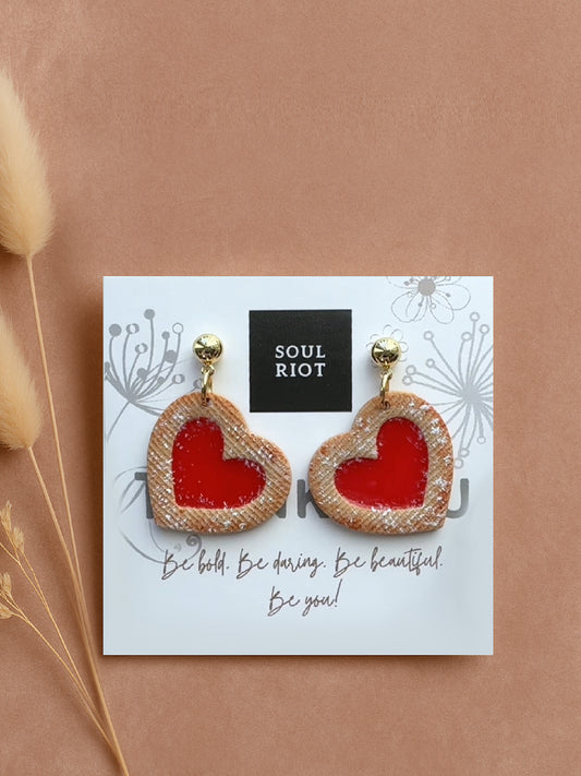 Heart Cookies Drop Earrings