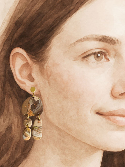 Tan Classic Earrings