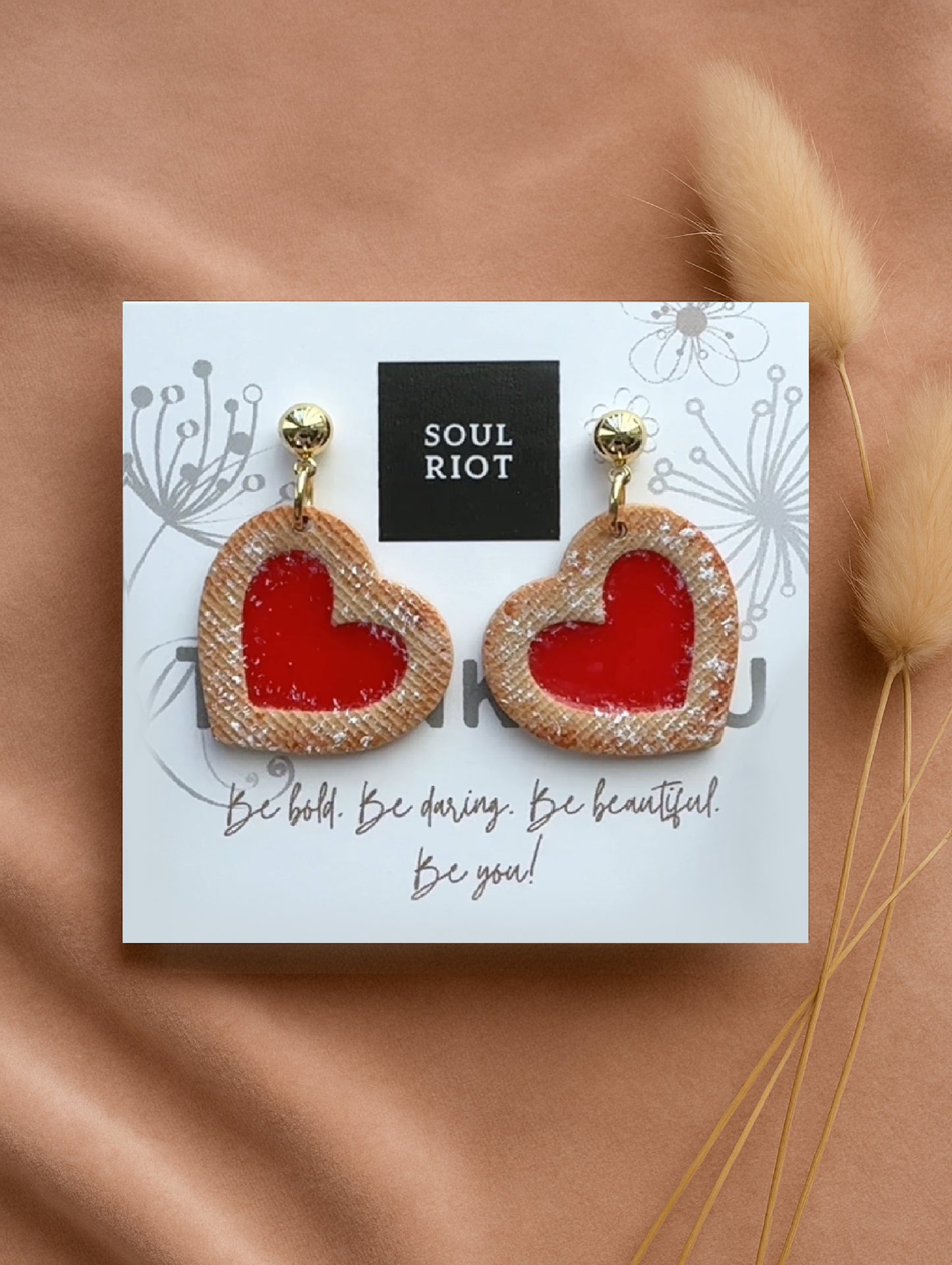 Heart Cookies Drop Earrings