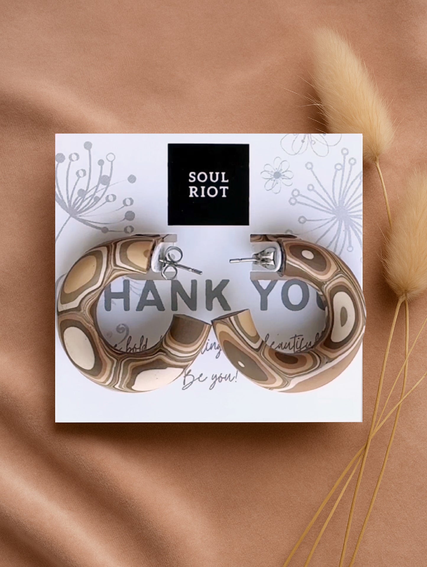 Tan Hoop Earrings