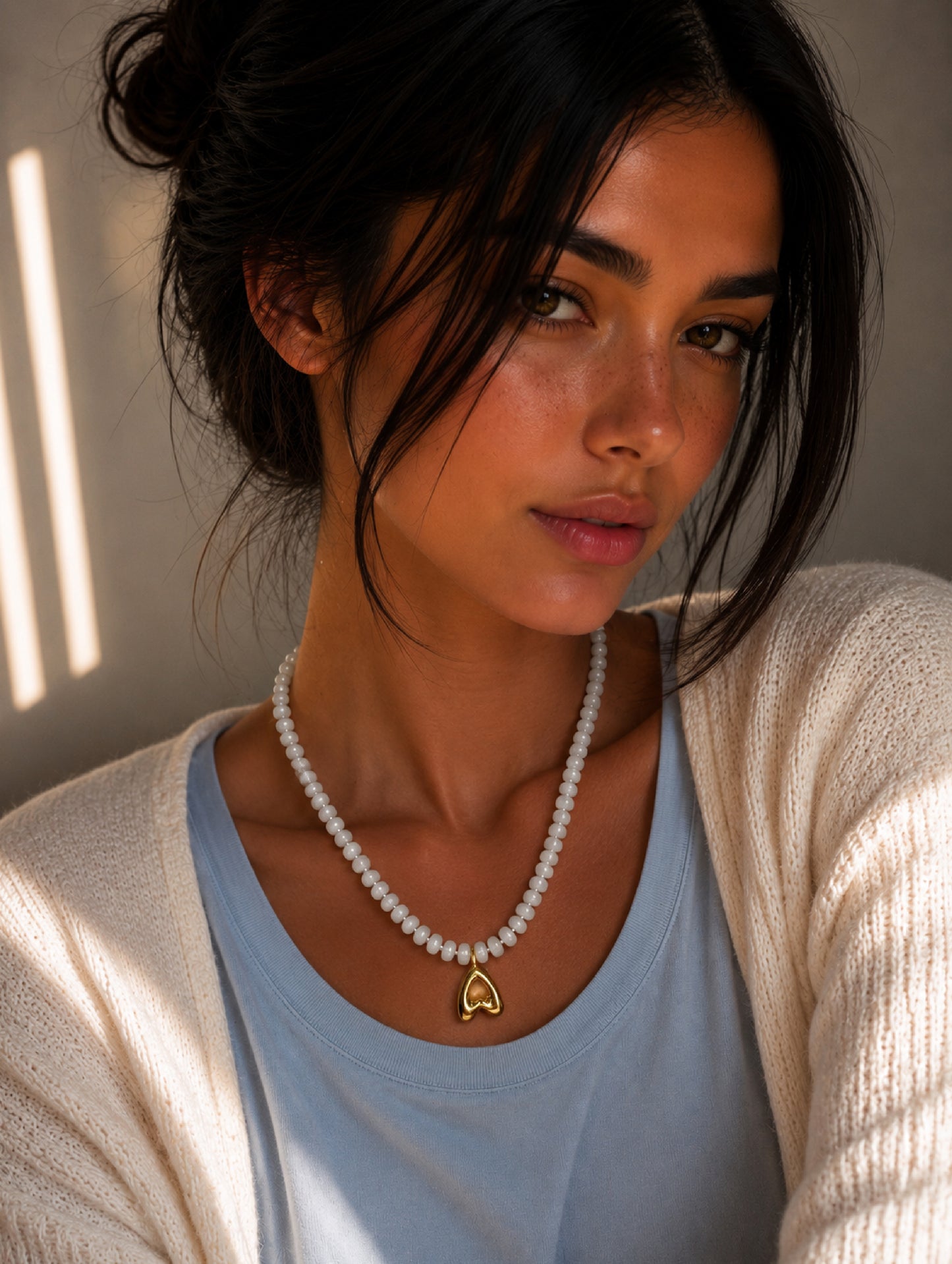 White Jade Initial Necklace