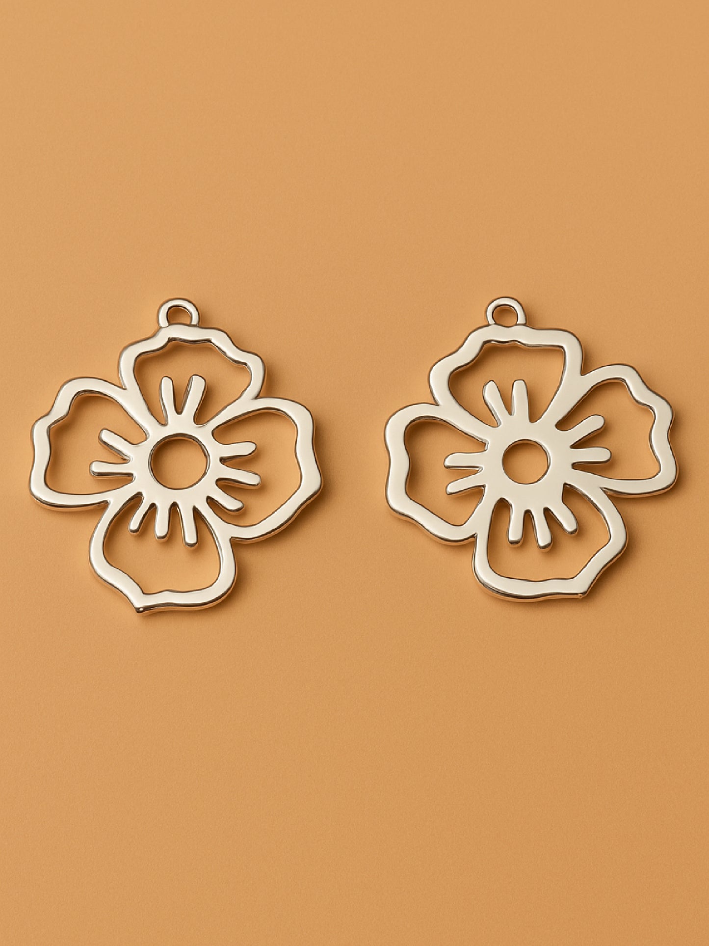 Alloy Floral shape Pendant 24x22mm (6pcs)
