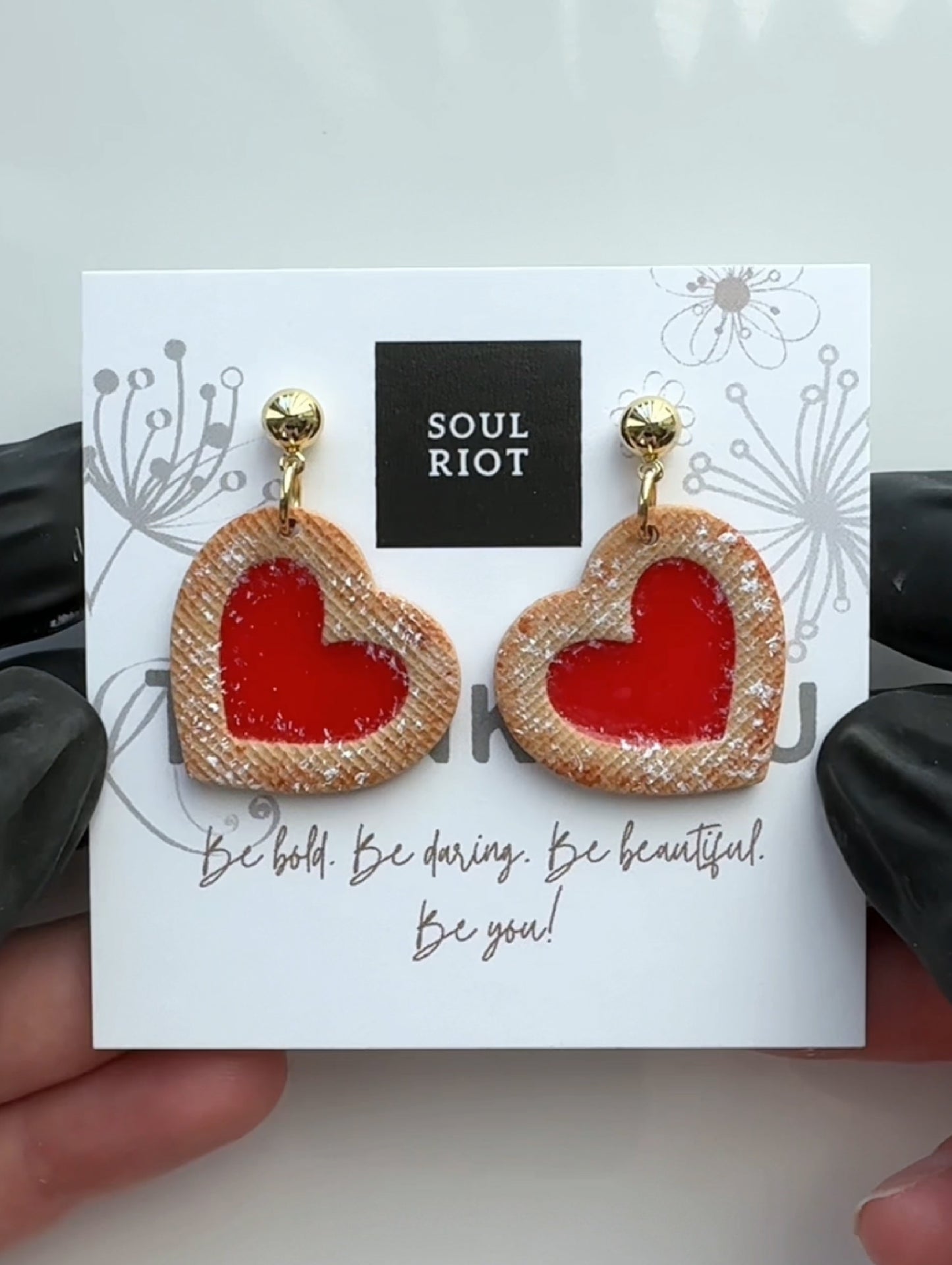 Heart Cookies Drop Earrings