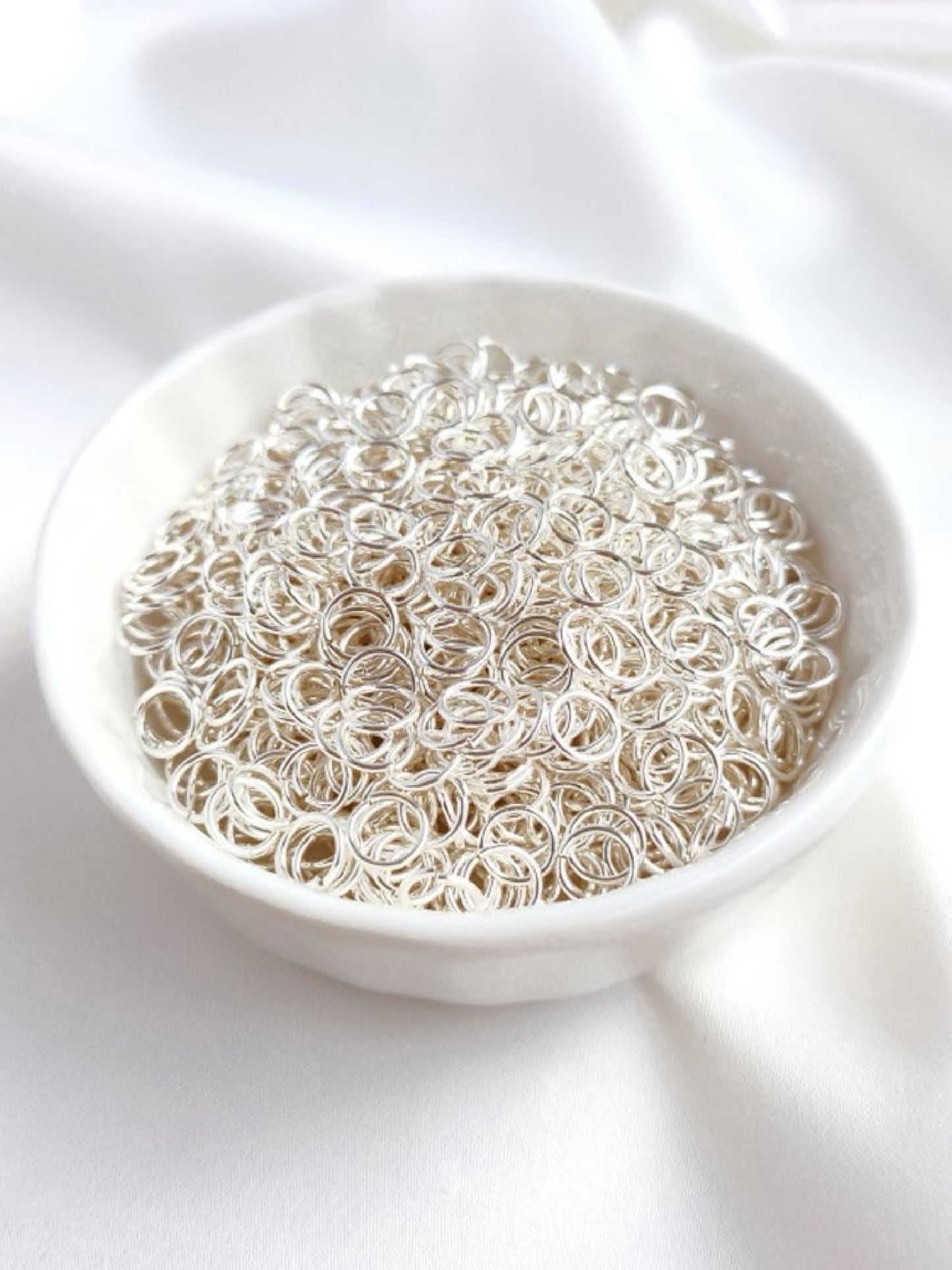 18k Gold Plated Jump Rings 6 mm (100pcs) light silver