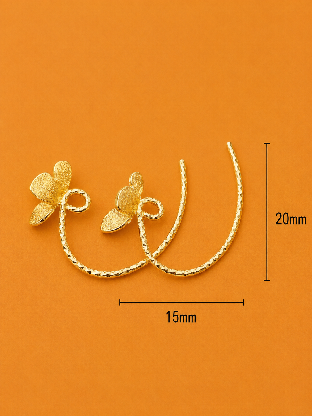 Butterfly Hooks 18K Nickel Free Real Gold Plated Butterfly Earring Posts (10 pcs) pre-order