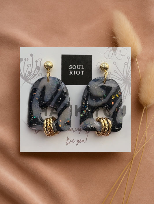 Zebra Drop Earrings