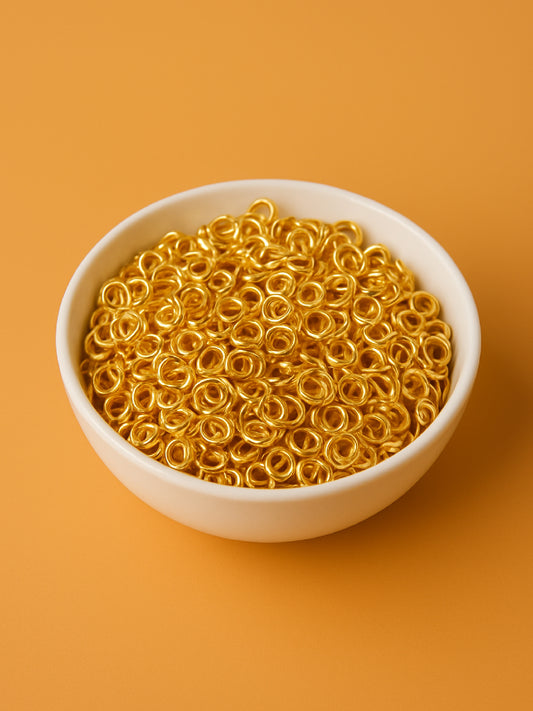 18K Gold Plated Stainless Steel Jump Rings 6 mm (100pcs)
