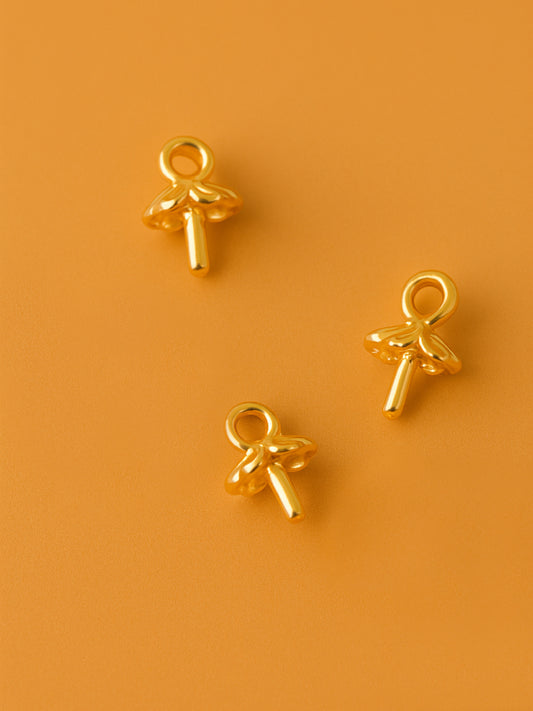 18K Gold Rhodium Plated Cap Connector (10pcs) gold