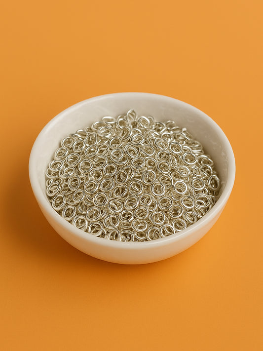 18k Gold Plated Jump Rings 6 mm (100pcs) light silver
