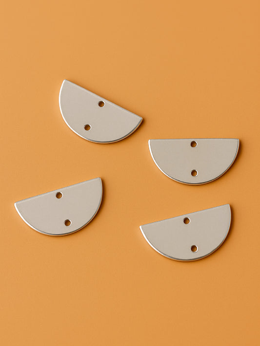 18k gold plated semicircle connector charm 21x11 mm (10pcs)