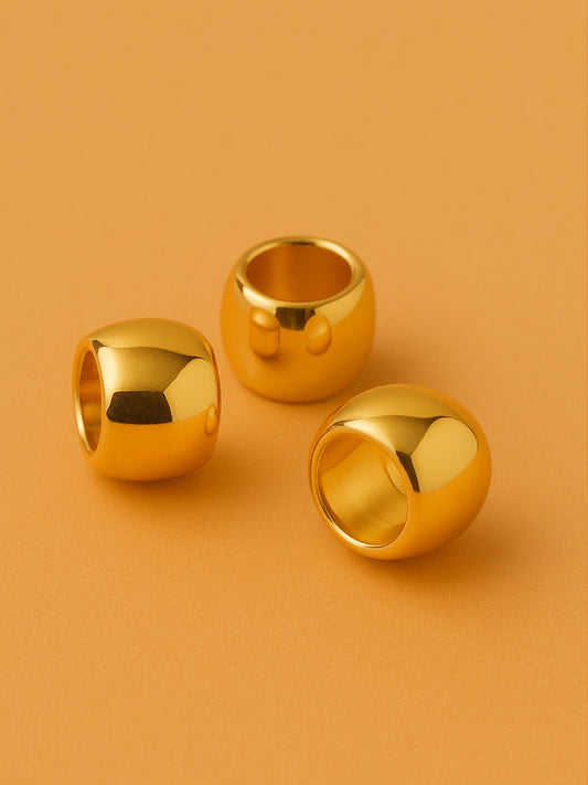 24K gold plated beads 6x5 mm (2pcs)