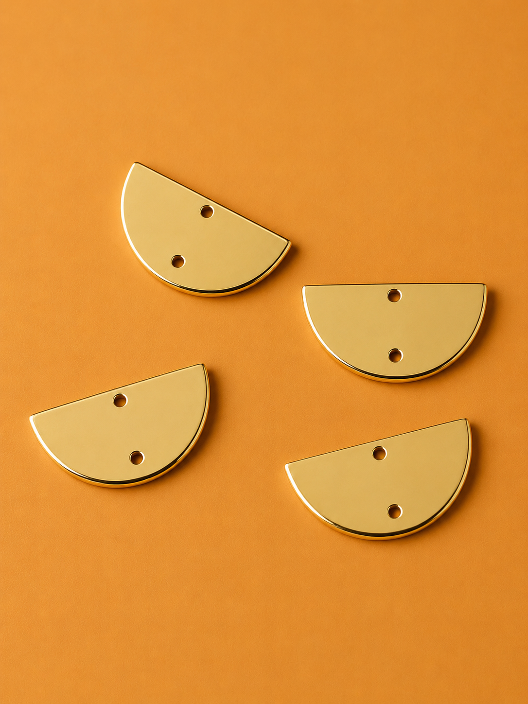 18k gold plated semicircle connector charm 21x11 mm (10 pcs) pre-order