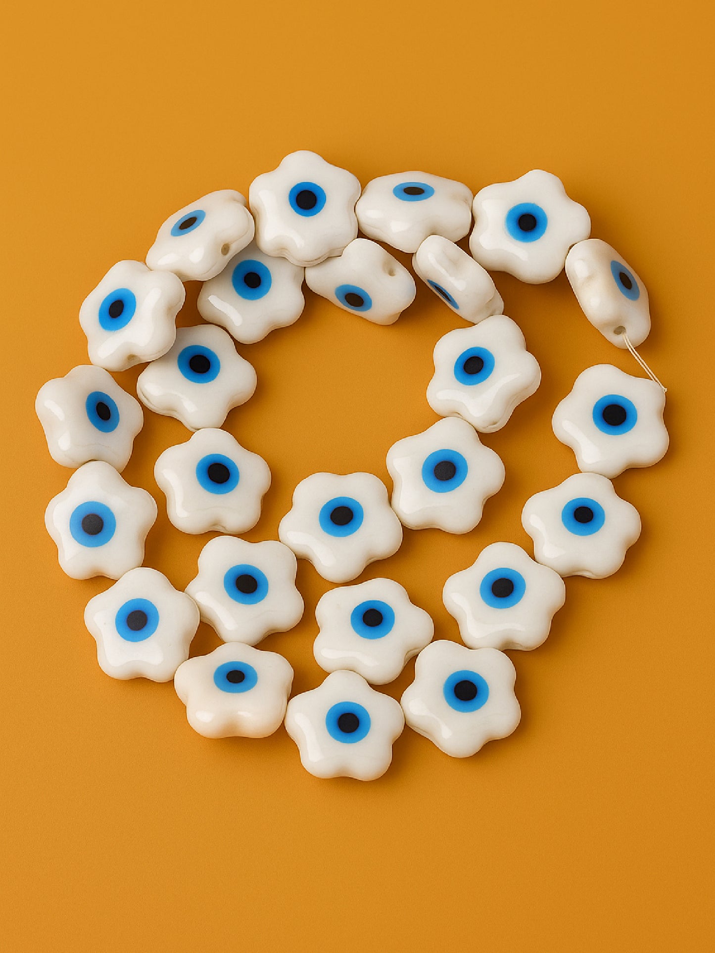 Ceramic Evil Eye Beads 14mm (2pcs)