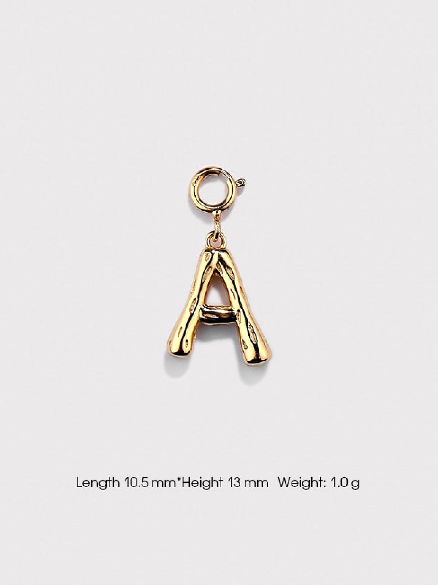 925 Sterling Silver Gold-plated Letter Pendant Charm