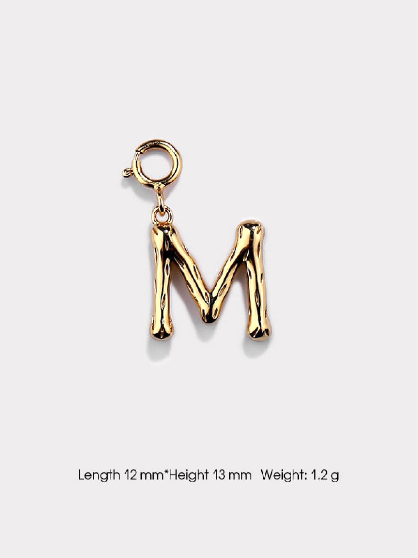 925 Sterling Silver Gold-plated Letter Pendant Charm