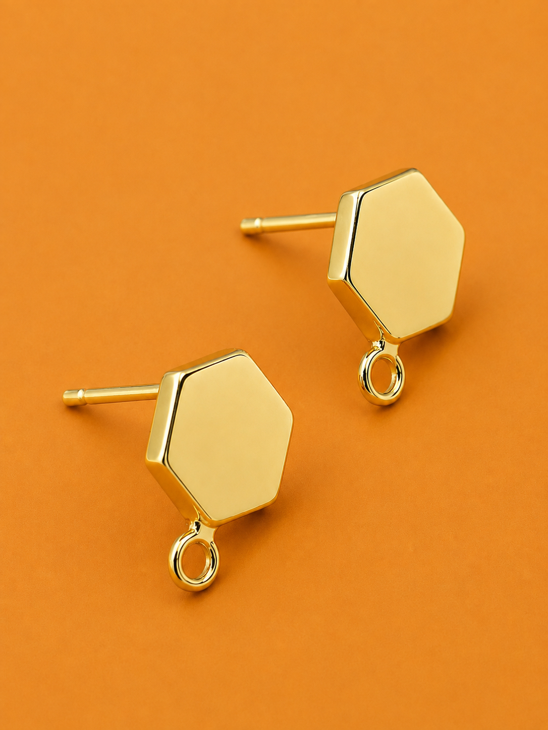 14K gold plated studs 12x8 mm (10pcs) pre-order