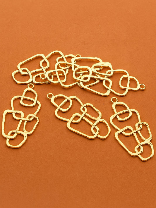 Alloy Pendant 20x41mm (gold) (2pcs)