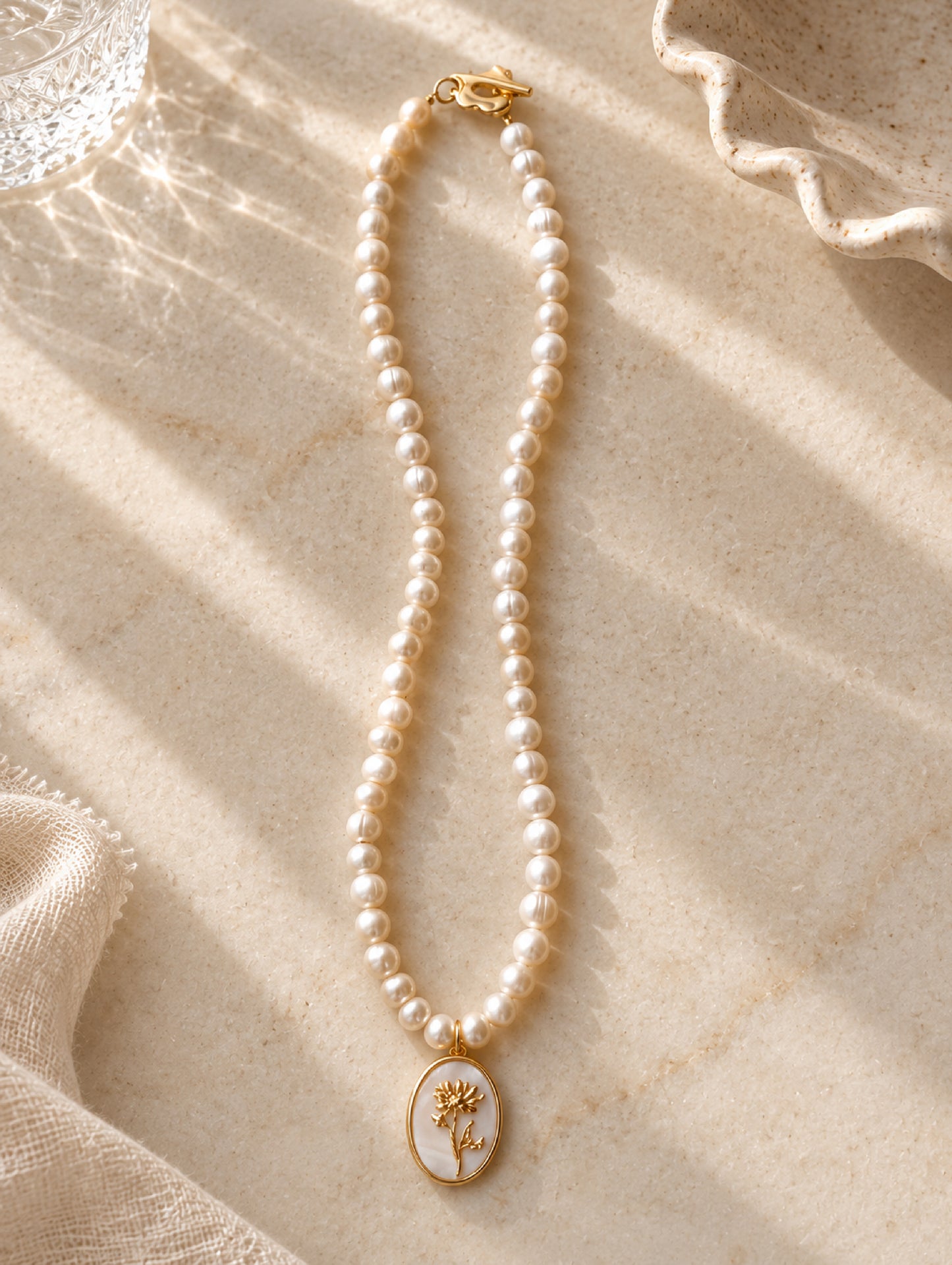 Birth Floral Fresh Pearl Necklace (pre-order)