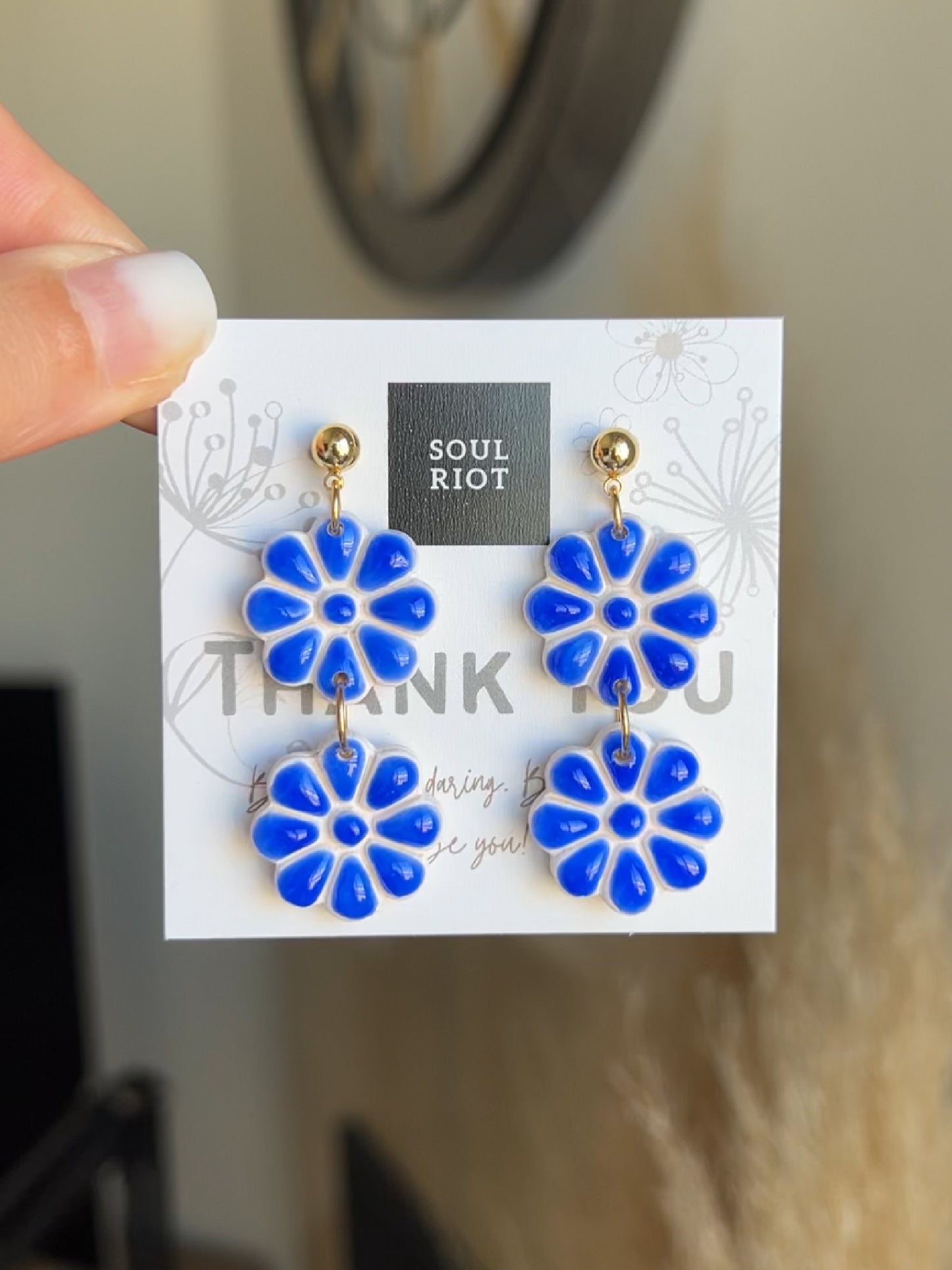 Cobalt Blue Drop Earrings