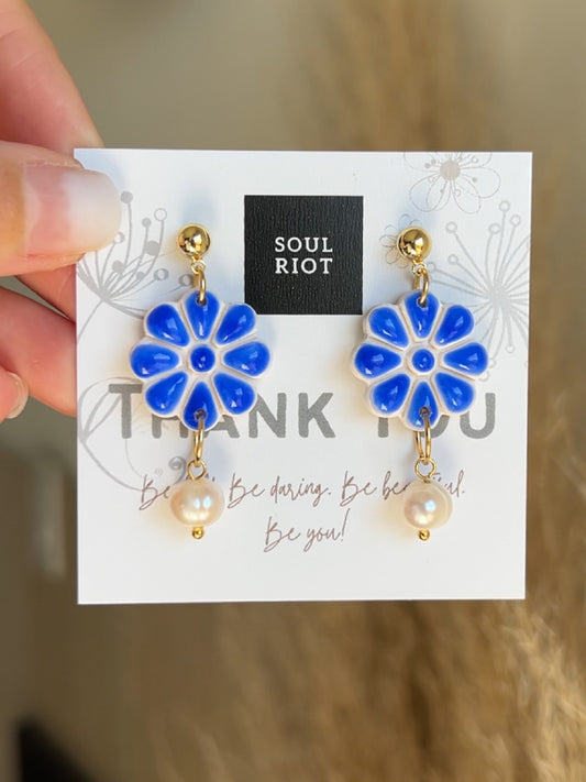 Cobalt Blue Drop Earrings