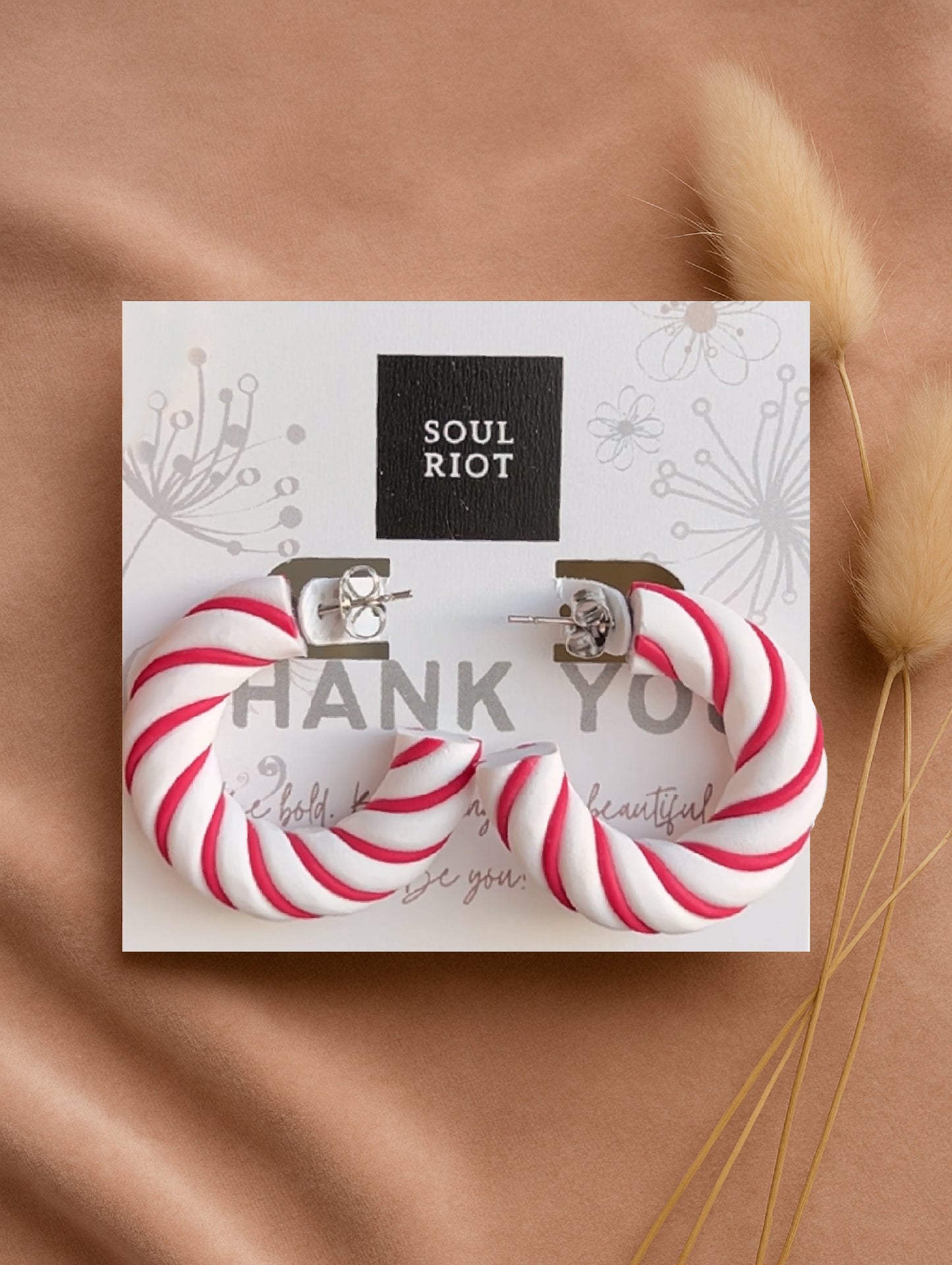 Candy Cane Hoop Earrings