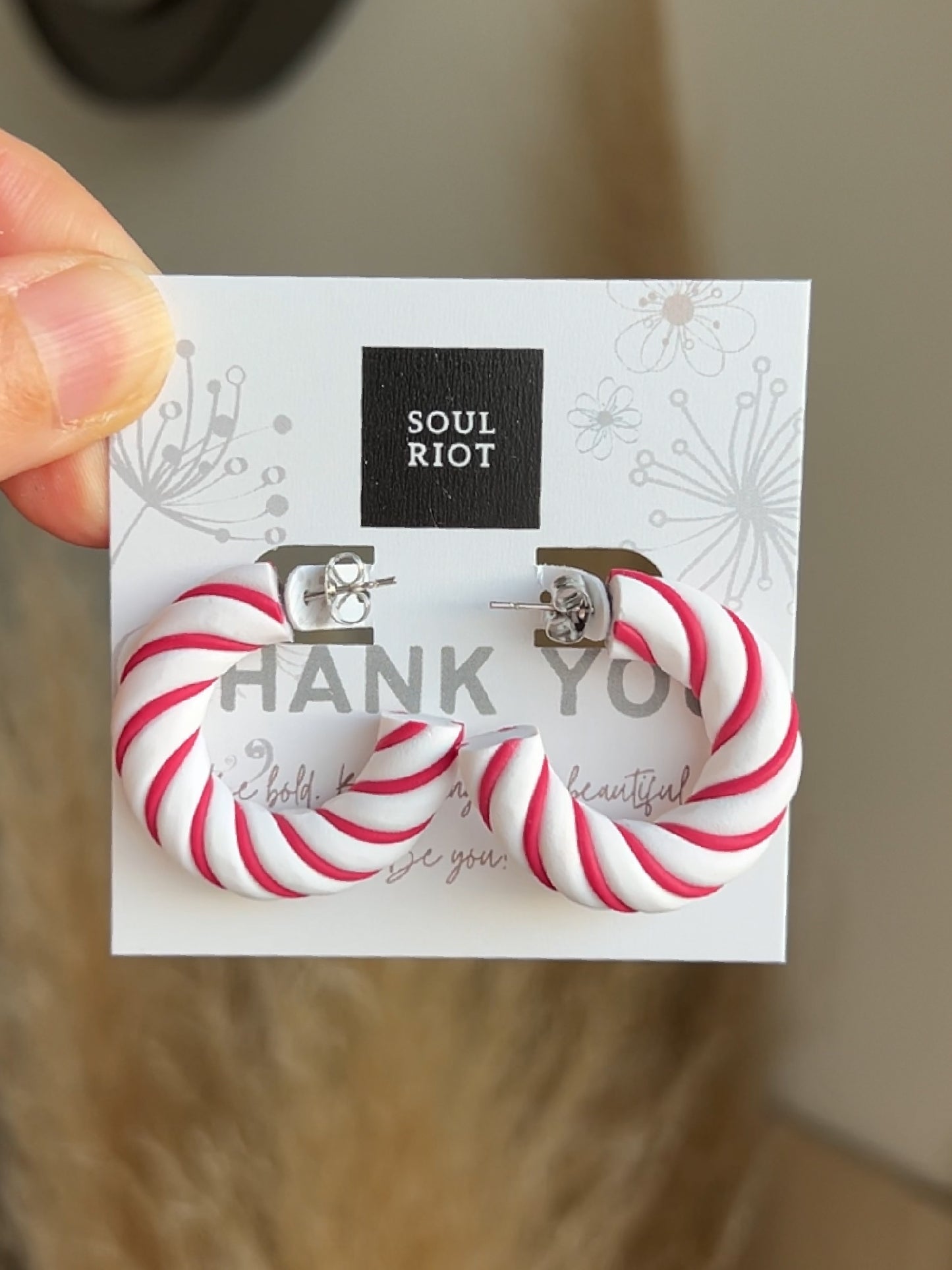 Candy Cane Hoop Earrings