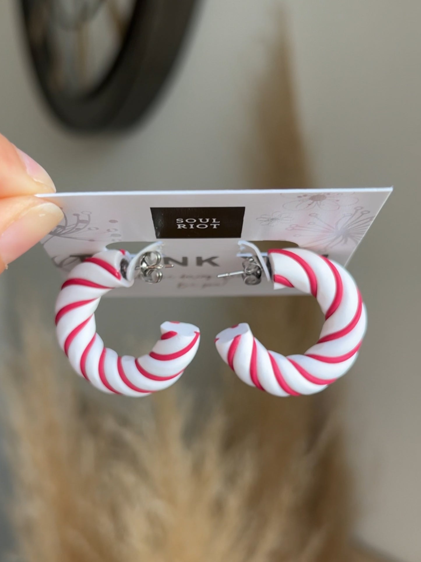 Candy Cane Hoop Earrings