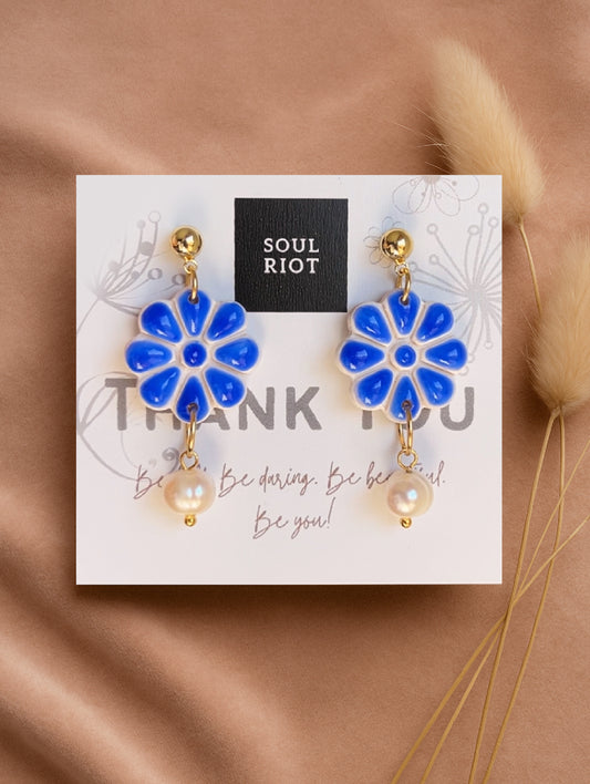 Cobalt Blue Drop Earrings