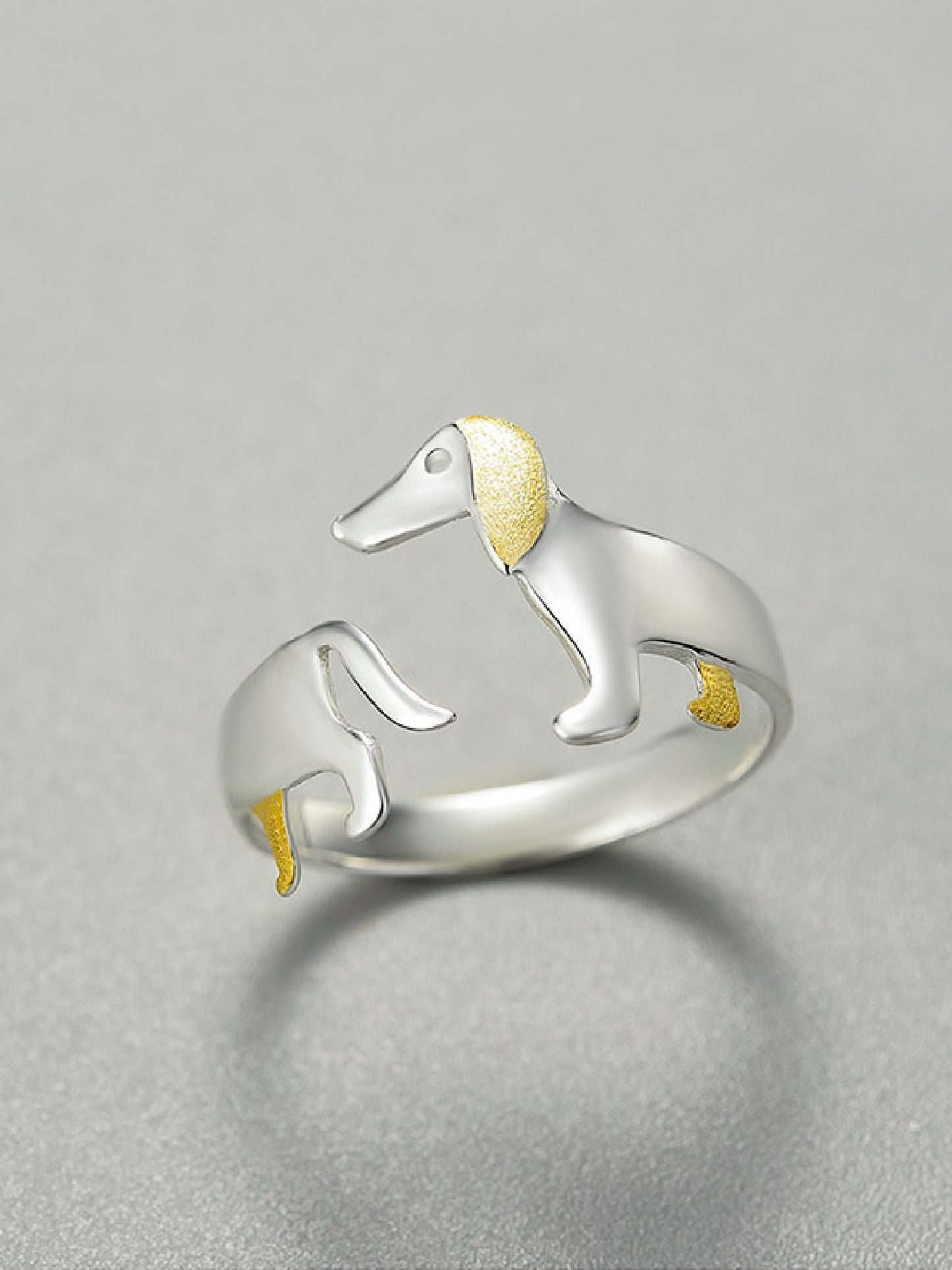 Hand made 925 Sterling Silver Dog Ring (silver)