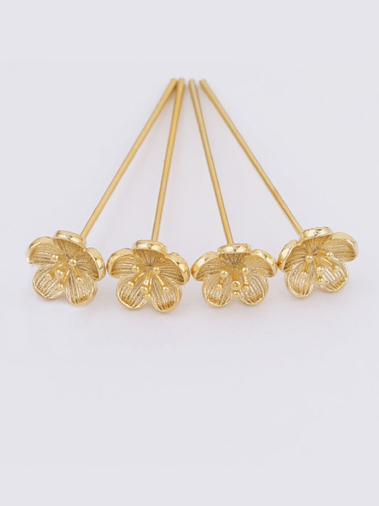 Metal Floral Pin 30 mm (10pcs) (gold)