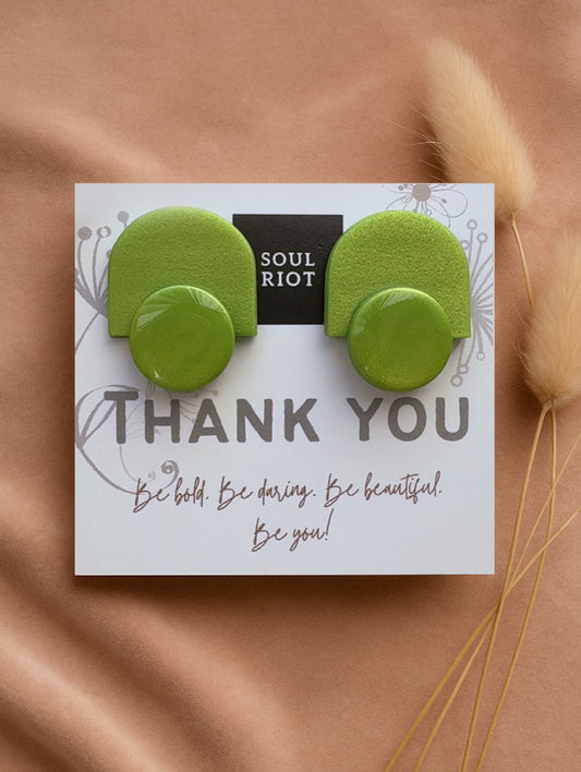 Green Classic Stud Earrings