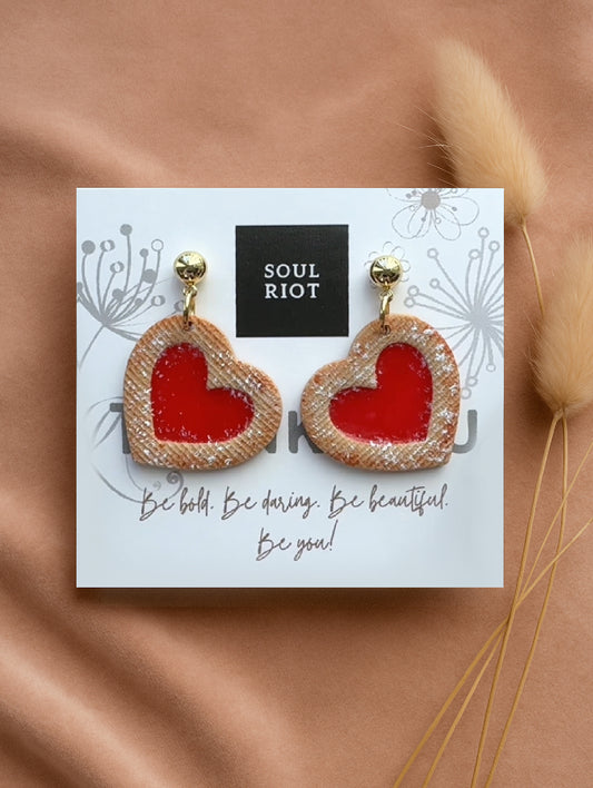 Heart Cookies Drop Earrings