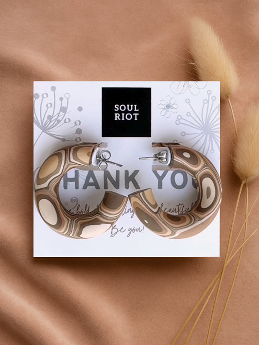 Tan Hoop Earrings
