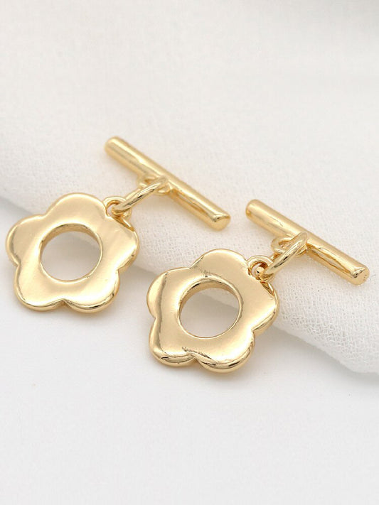 14k Gold Plated Brass Toggle Clasps 13x18mm (2pcs)