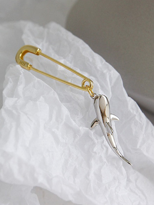 S925 Sterling Silver Shark Drop Earrings (1 pcs)