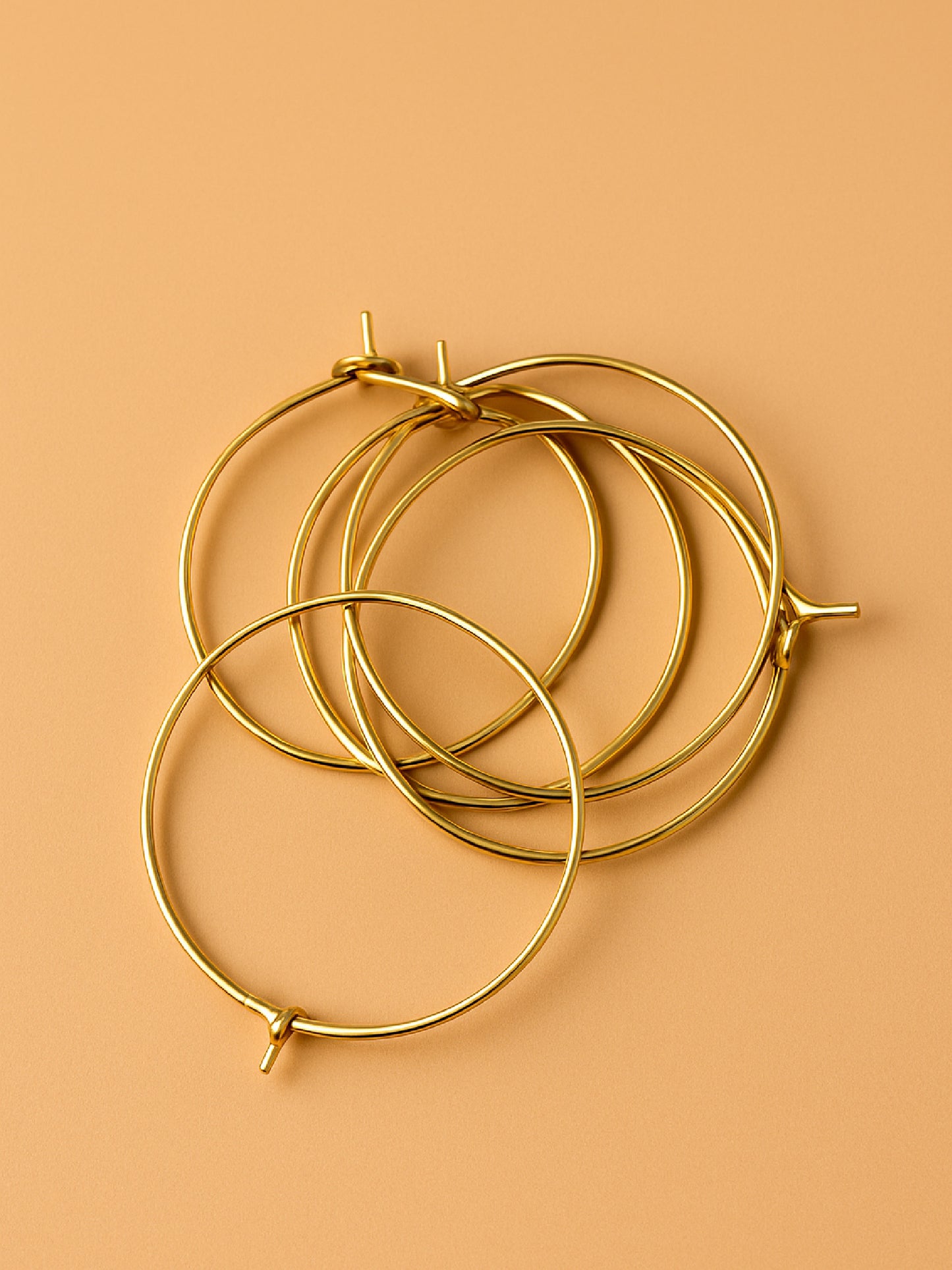 18k Gold Plated Rhodium Earring Hoops 30 mm (gold) (10pcs)