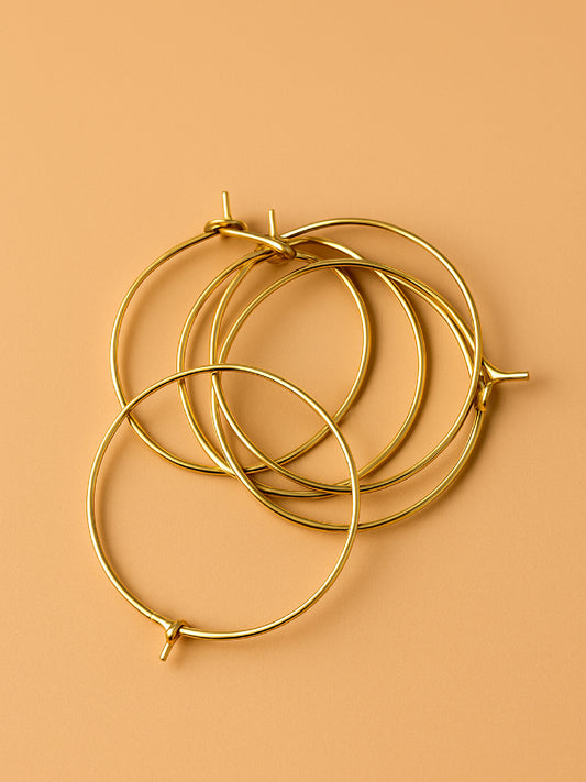 18k Gold Plated Rhodium Earring Hoops 30 mm (gold) (10pcs)