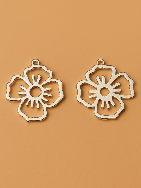 Alloy Floral shape Pendant 24x22mm (6pcs)