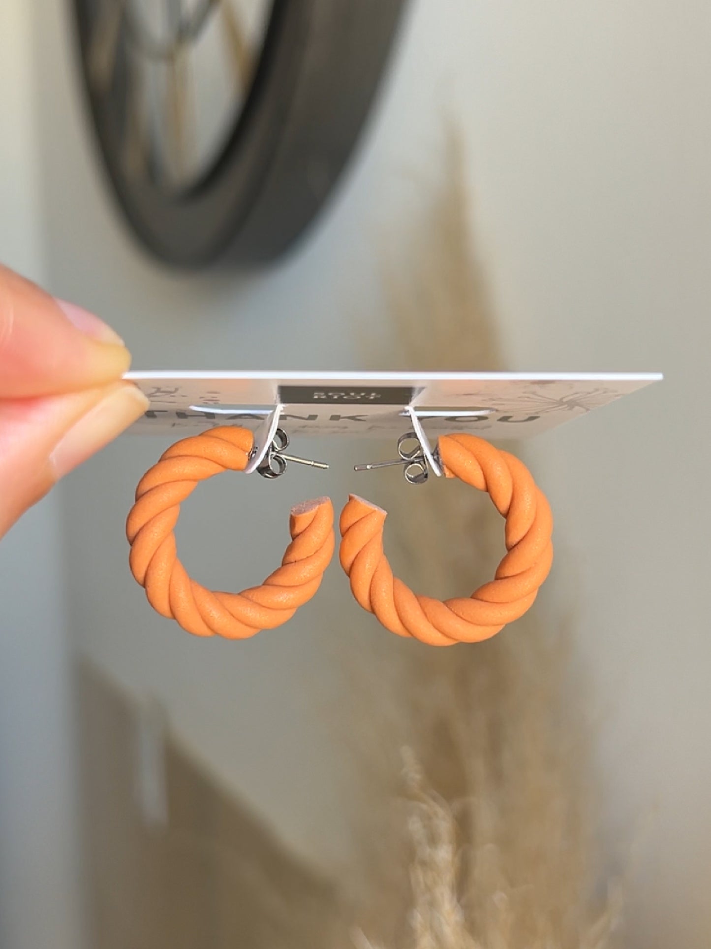 Pumpkin Orange Hoop Earrings