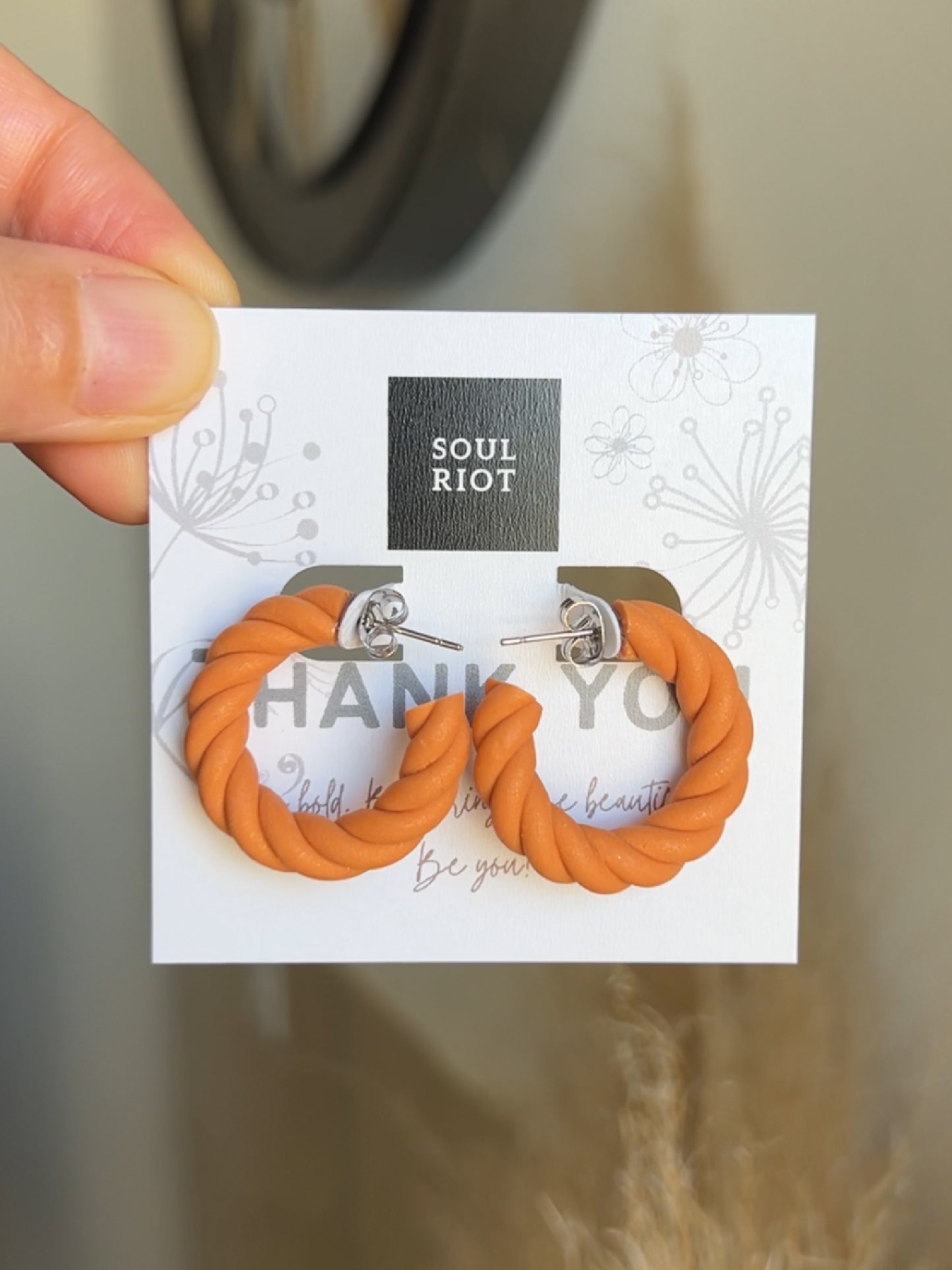 Pumpkin Orange Hoop Earrings