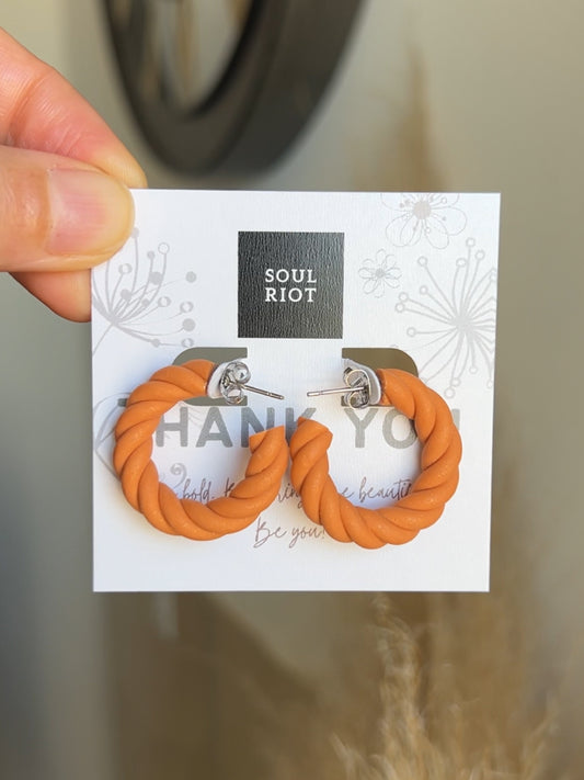 Pumpkin Orange Hoop Earrings